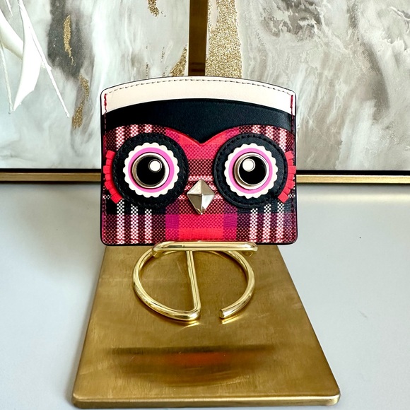 EUC Kate Spade Blinx Plaid Owl Cardholder - Picture 8 of 9
